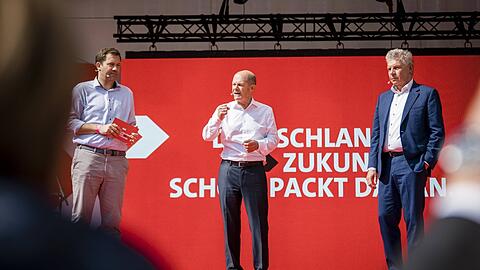 2021 ist Olaf Scholz für den Wahlkampf nach München gekommen. Damals hatte OB Dieter Reiter noch große Hoffnungen in den Kandidaten.
