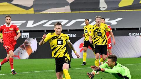 Marco Reus (M) sorgte beim Dortmunder Sieg gegen Union Berlin für die BVB-Führung.