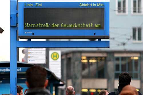 Der Streik im Münchner Nahverkehr soll noch bis Sonntag dauern.