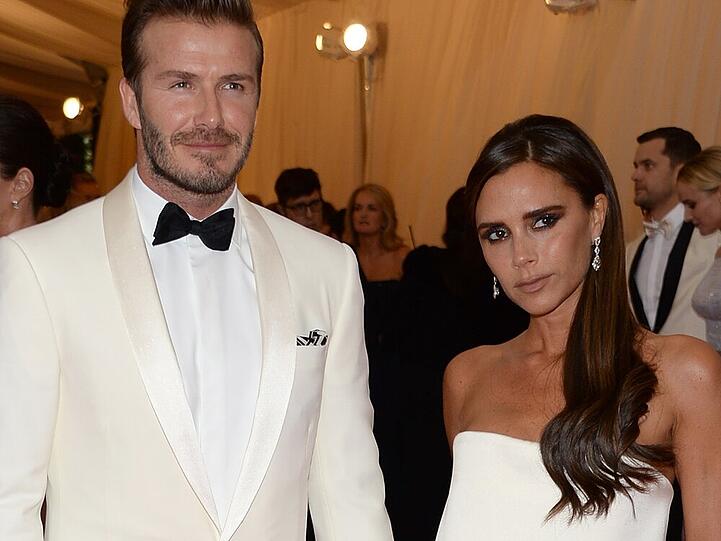 David und Victoria Beckham auf dem roten Teppich der MET Gala 2014