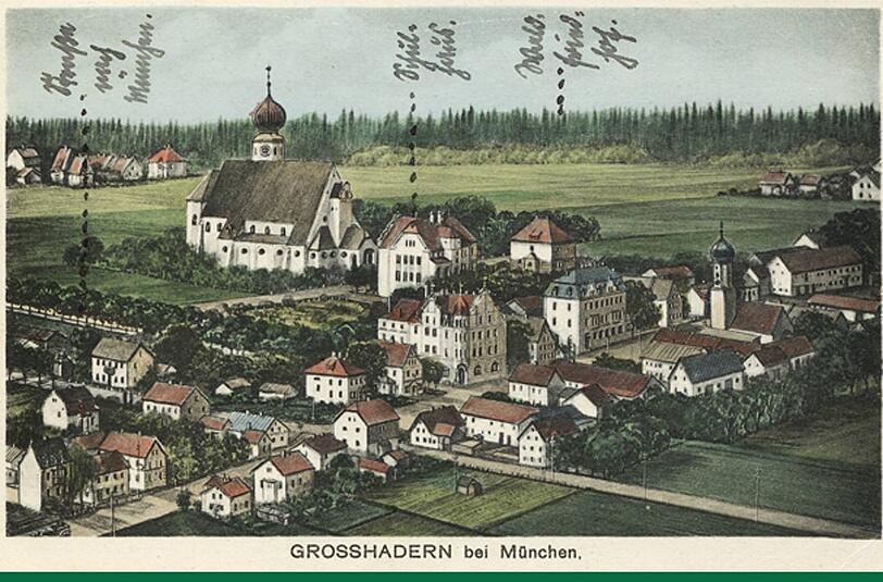 So sah der Ortskern von Hadern um das Jahr 1930 aus