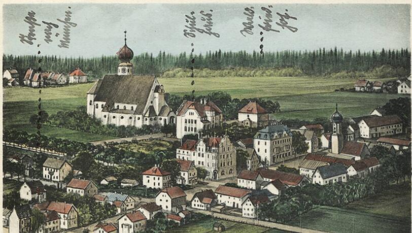So sah der Ortskern von Hadern um das Jahr 1930 aus So sah der Ortskern von Hadern um das Jahr 1930 aus