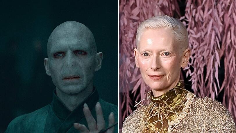 Ralph Fiennes (l.) verk&ouml;rperte in den Filmen "Lord Voldemort". Er w&uuml;nscht sich nun Tilda Swinton als Nachfolgerin.