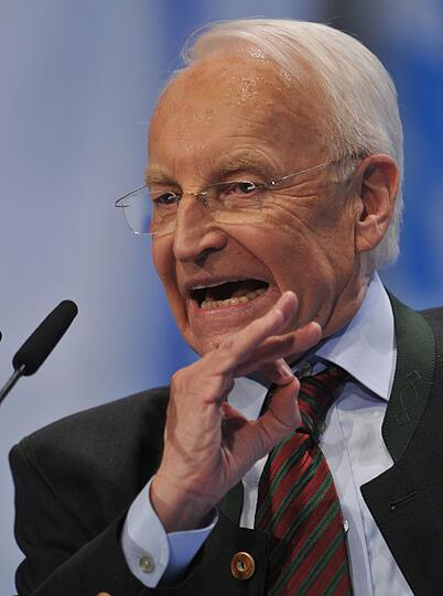 Ohne Worte: Stoiber und seine legendäre Gestik.