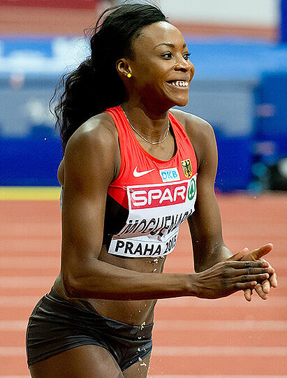 Sosthene Moguenara bei der Leichtathletik-Hallen-EM 2015 in Prag.