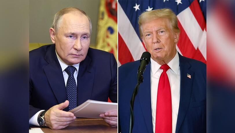 Wladimir Putin (l.) und Donald Trump treffen sich in Alaska.