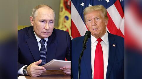 Wladimir Putin (l.) und Donald Trump treffen sich in Alaska.