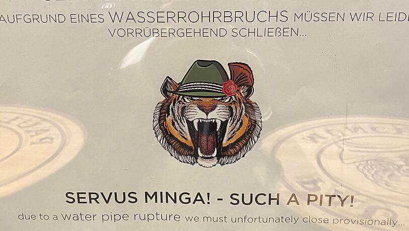 Der Aushang am "Spöckmeier"-Eingang. Der Aushang am "Spöckmeier"-Eingang.