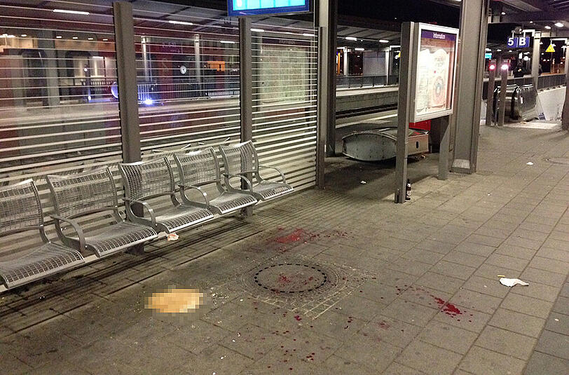 Der Tatort am Bahnsteig 6 des Pasinger Bahnhofs.