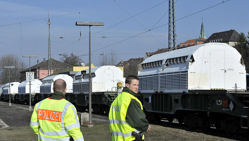 Auch dieser Catsor-Transport wurde streng bewacht Auch dieser Catsor-Transport wurde streng bewacht