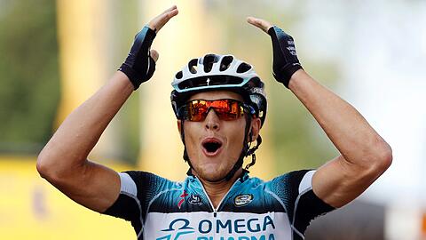 Matteo Trentin vom Omega Pharma Quick Step procycling team hat die 14. Etappe der Tour de France gewonnen.
