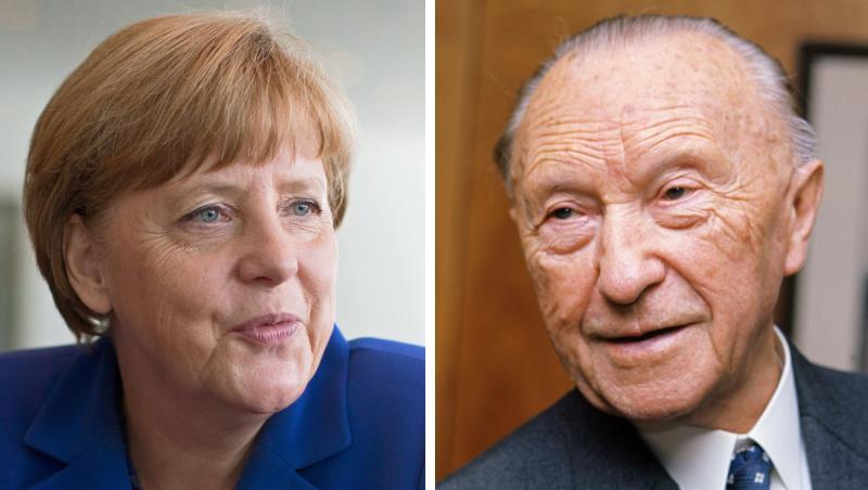 Kanzlerin Angela Merkel ist genauso lange im Amt wie einst Konrad Adenauer (r). Kanzlerin Angela Merkel ist genauso lange im Amt wie einst Konrad Adenauer (r).