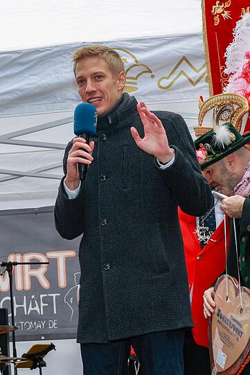 Auch Bürgermeister Dominik Krause war zur Eröffnung der narrischen Zeit am Viktualienmarkt.