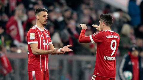 Die Stürmer des FC Bayern: Sandro Wagner (l.) und Robert Lewandowski.