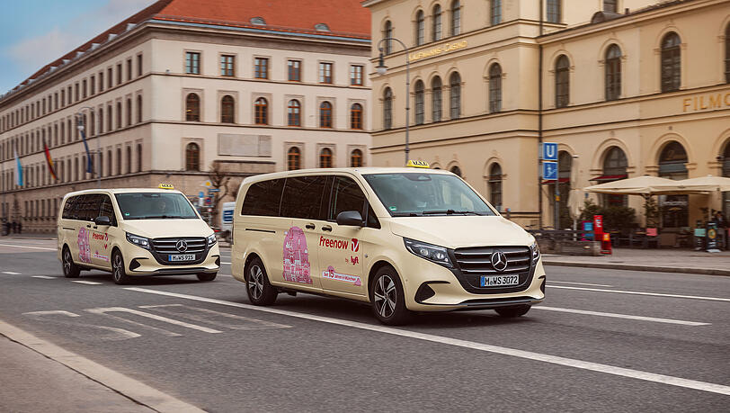 Seit 15 Jahren sind "Freenow"-Taxis in M&uuml;nchen unterwegs.
