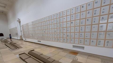 Ein Innenraum des Hauses der Kunst in München. Foto: Peter Kneffel/dpa/Archivbild