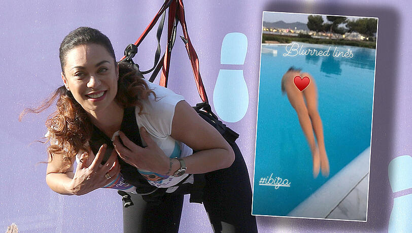 Sprung ins kühle Nass: Lilly Becker veröffentlicht diesen Schnappschuss selbst. Sprung ins kühle Nass: Lilly Becker veröffentlicht diesen Schnappschuss selbst.
