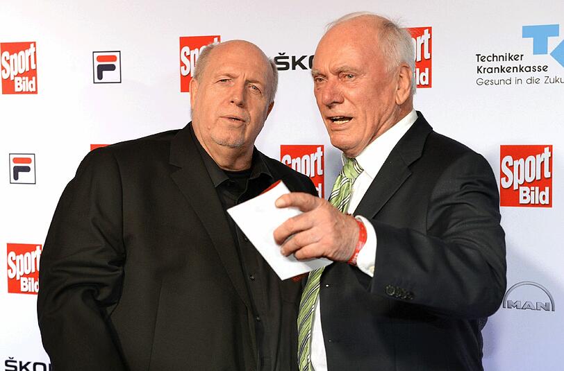 Die Freunde Reiner Calmund und Udo Lattek bei der Verleihung der "Sport Bild"-Awards in Hamburg 2012.