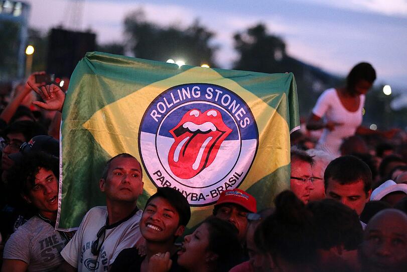 Die Rolling Stones bei ihrem Auftritt am Freitag in Havanna - der erste in Kuba.