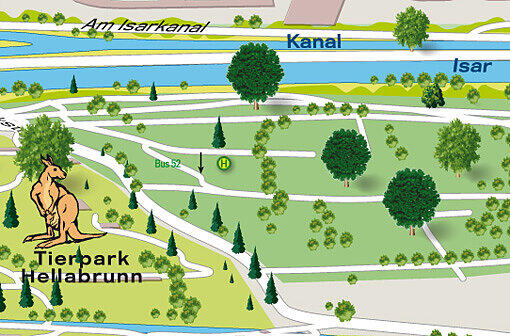 Hinter der Thalkirchner Brücke: Guter Platz für Fische. Hier finden sich die Angler ein. Der Tierpark ist auch mit der Buslinie 52 zu erreichen.