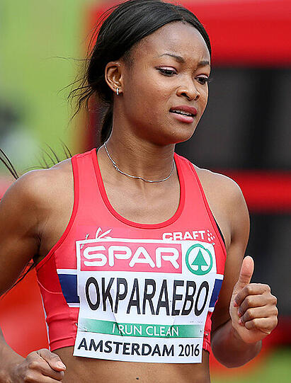 Die norwegische Sprinterin Ezinne Okparaebo.