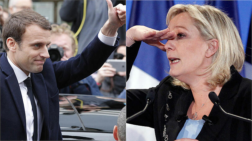 Sie werden wohl am 7. Mai das Rennen um das Präsidentenamt in Frankreich unter sich ausmachen: Emmanuel Macron und Marine Le Pen.