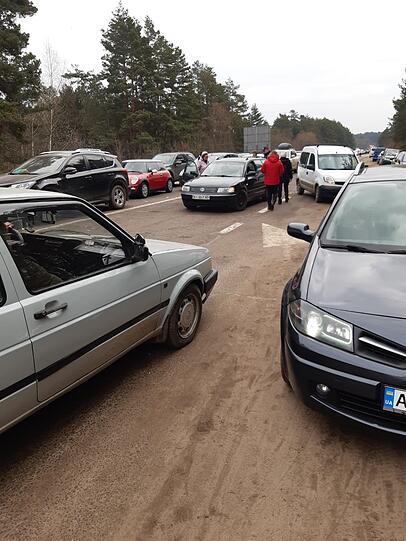 26. Februar: Nichts geht mehr, vor der Grenze zu Polen ist Chaos.