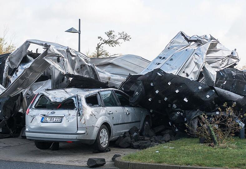 So sah es am 29.10.2013 in Flensburg (Schleswig-Holstein) am Tag nach Orkantief "Christian" aus.