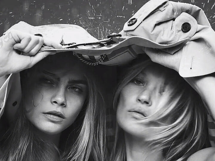 Kate Moss und Cara Delevingne werben für Burberry