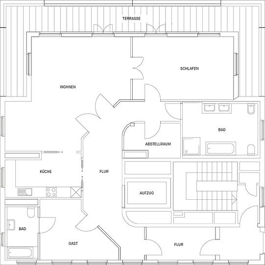 Der Penthouse-Grundriss.