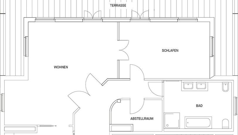 Der Penthouse-Grundriss. Der Penthouse-Grundriss.