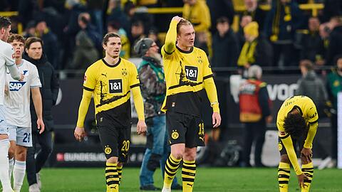 Julian Brandt (Mitte r) hat einiges an seiner Mannschaft zu kritisieren.