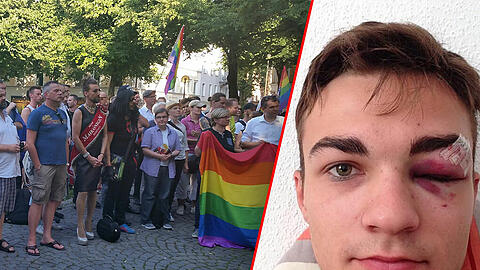 Nach dem Angriff vom Samstag zeigen rund 200 Demonstranten ihre Solidarität.