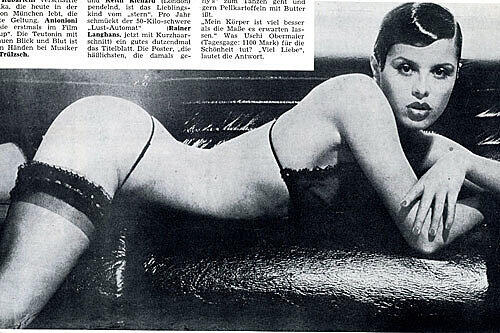 Uschi Obermaier - eine sexy Verfechterin der sexuellen Revolution. In Pornofilmen spielte sie nicht mit, aber sie schaute bei einigen Dreharbeiten zu »Wenn es ausgesehen hätte, als mache es Spaß, wäre ich bestimmt dabei gewesen.«