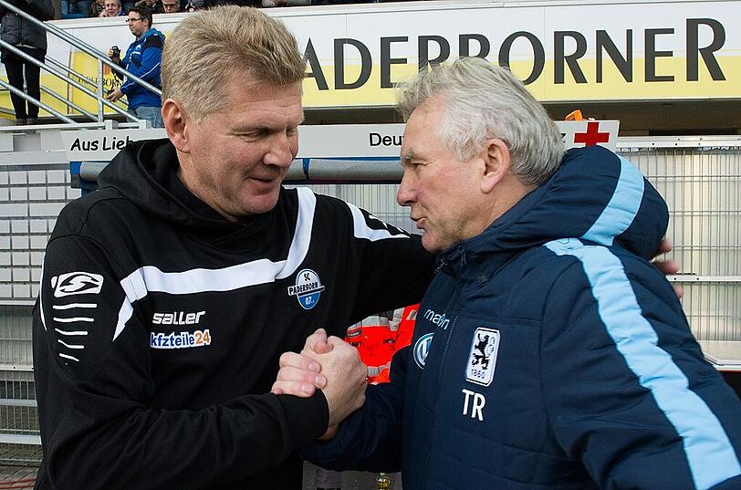 Trennten sich unentschieden: Löwen-Trainer Benno Möhlmann und Paderborn-Coach Stefan Effenberg.