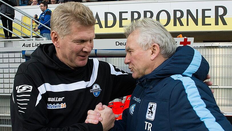 Trennten sich unentschieden: Löwen-Trainer Benno Möhlmann und Paderborn-Coach Stefan Effenberg. Trennten sich unentschieden: Löwen-Trainer Benno Möhlmann und Paderborn-Coach Stefan Effenberg.