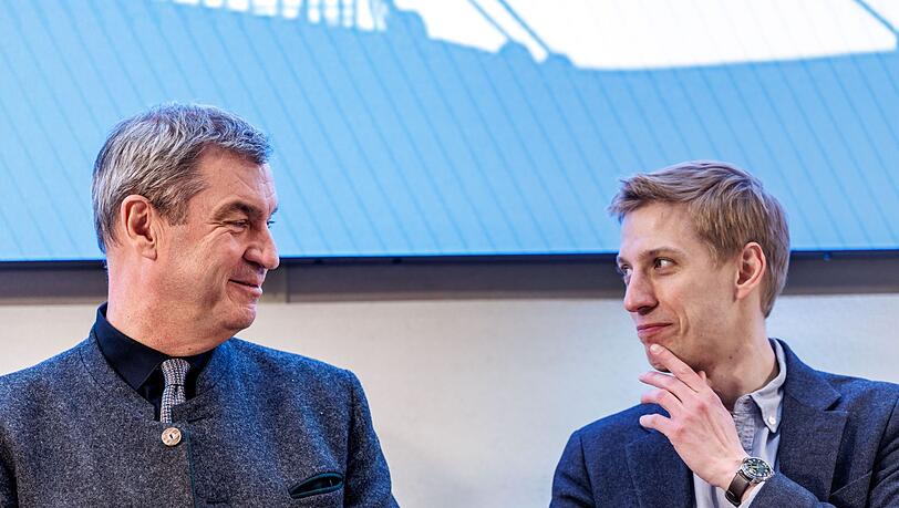 Ministerpr&auml;sident S&ouml;der und Oberb&uuml;rgermeister Krause werben f&uuml;r M&uuml;nchen  als Olympiastadt. (Archivbild)