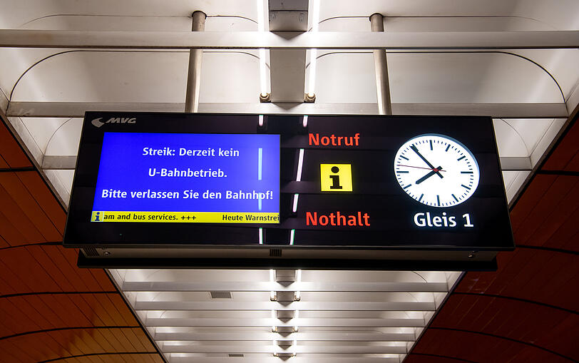 Bis 18 Uhr fuhren in München keine U-Bahnen.