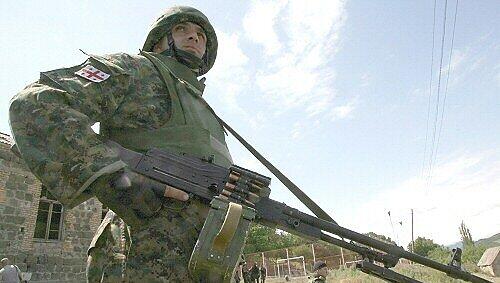 Werden von Russland angegriffen: Georgische Militärs Werden von Russland angegriffen: Georgische Militärs