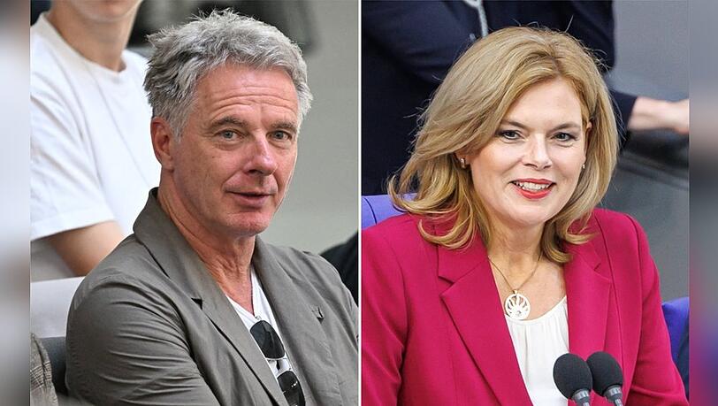 J&ouml;rg Pilawa auf der Trib&uuml;ne, Julia Kl&ouml;ckner bei ihrer Arbeit im Bundestag.