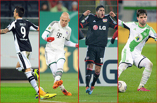 Bayern München, Bayer Leverkusen, Eintracht Frankfurt und der VfL Wolfsburg konnten ihre Achtelfinalspiele im DFB-Pokal gewinnen!