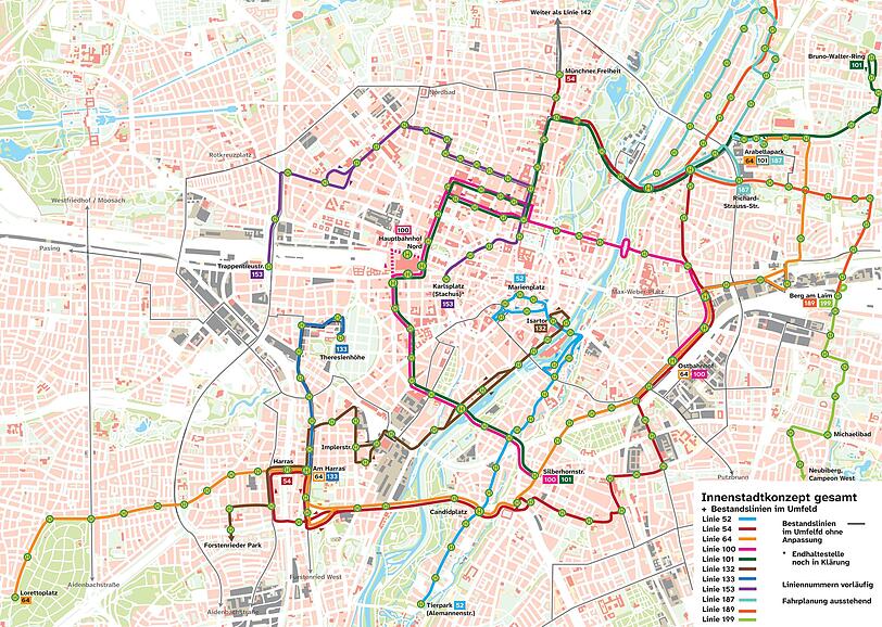 So soll das neue Innenstadt-Busnetz aussehen. So soll das neue Innenstadt-Busnetz aussehen.