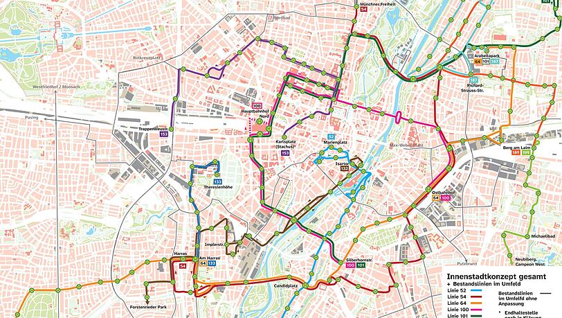So soll das neue Innenstadt-Busnetz aussehen.