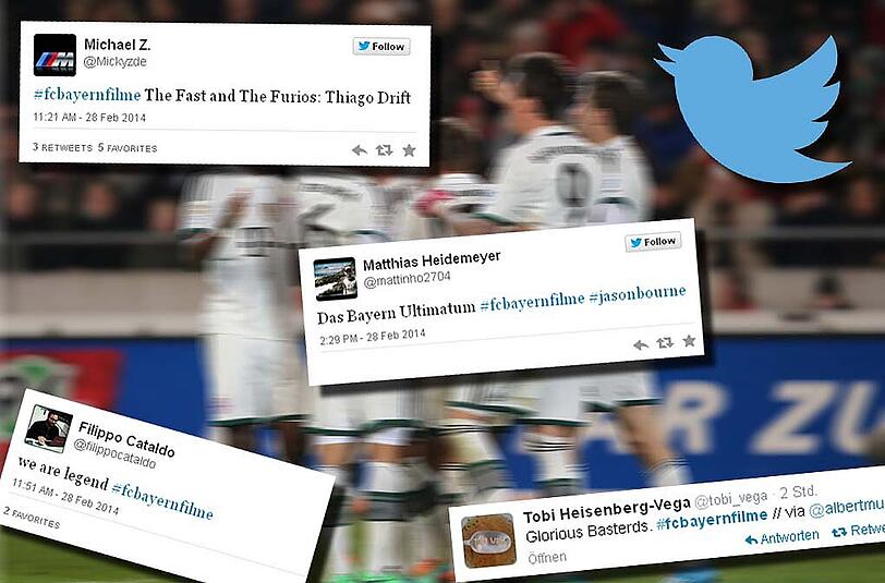 Unter dem Hashtag #fcbayernfilme lassen sich Twitter-User lustige Bayern-Filmtitel einfallen.