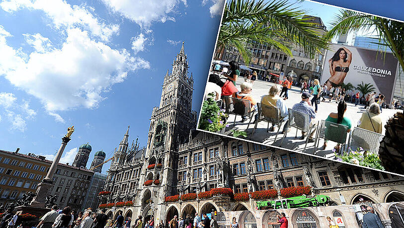 Münchens Politiker sind von der Werbung am Marienplatz nicht gerade begeistert. Das Plakat hängt noch eine Woche an der Baustelle des Hugendubel-Hauses. Münchens Politiker sind von der Werbung am Marienplatz nicht gerade begeistert. Das Plakat hängt noch eine Woche an der Baustelle des Hugendubel-Hauses.