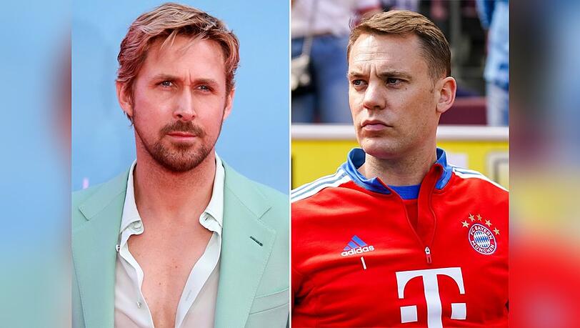 Ryan Gosling (l.) und Manuel Neuer trafen sich in Berlin.
