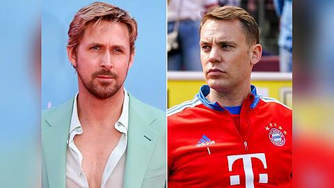 Ryan Gosling (l.) und Manuel Neuer trafen sich in Berlin.