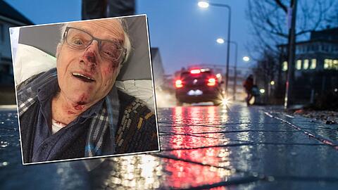 Markus D. im Krankenhaus kurz nach dem Sturz.