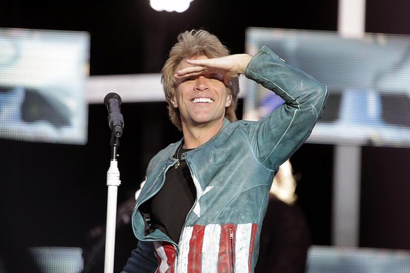Zahnpasta-Lächeln: Jon Bon Jovi 2013 im Olympiastadion.