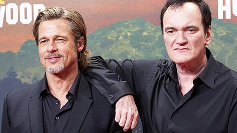 Brad Pitt und Quentin Tarantino bei der Premiere von "Once Upon a Time ... in Hollywood" in Berlin.